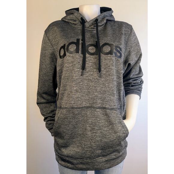 Adidas Womens Oversized Hoodie Medium Climawarm Activewear Dark Gray Heather - Picture 12 of 12